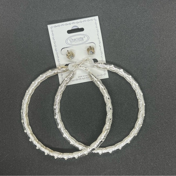 Charlotte Accessories Jewelry - 2 pairs Earrings set Large Hoops NEW